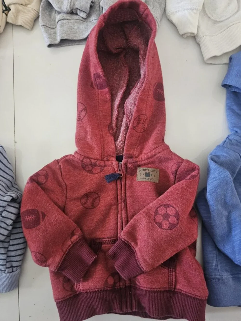 Carter's Newborn Boys Full Zip Hoodie Jackets With Pockets - 6 Piece Bundle